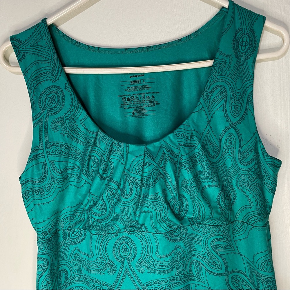 Patagonia Bandha Top Teal Sleeveless Patterned Tank L - Picture 3 of 6
